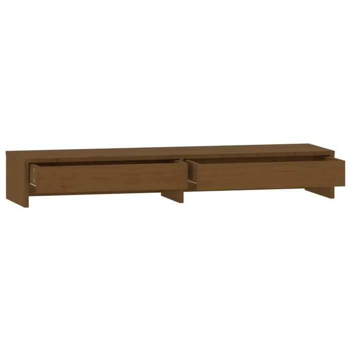 Monitor Stand Honey Brown 100x27x15 cm Solid Wood Pine