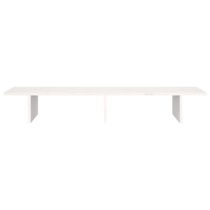 Monitor Stand White 100x27x15 cm Solid Wood Pine