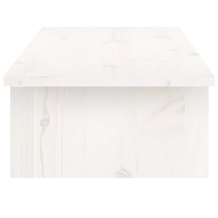 Monitor Stand White 100x27x15 cm Solid Wood Pine