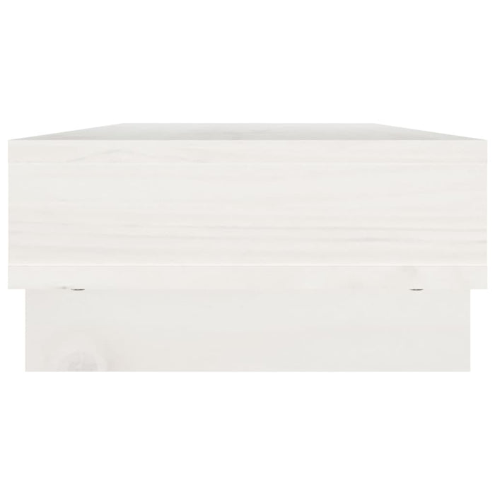 Monitor Stand White 60x27x14 cm Solid Wood Pine