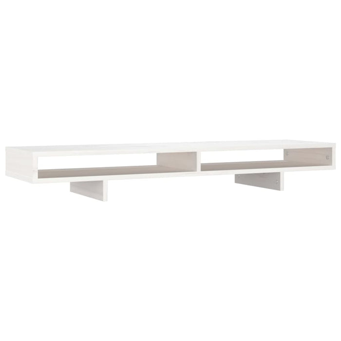 Monitor Stand White 100x27x14 cm Solid Wood Pine