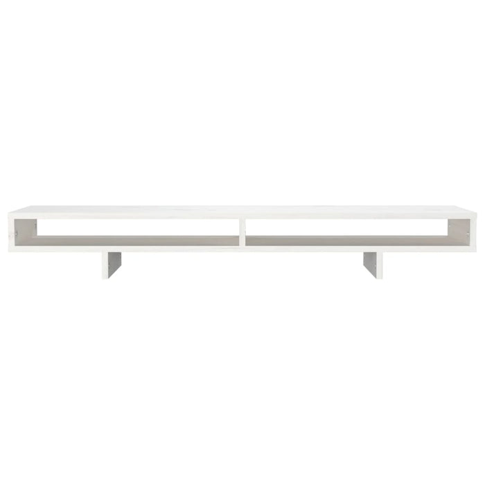 Monitor Stand White 100x27x14 cm Solid Wood Pine