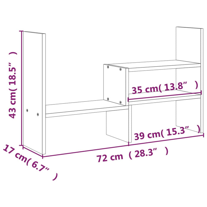 Monitor Stand Black (39-72)x17x43 cm Solid Wood Pine