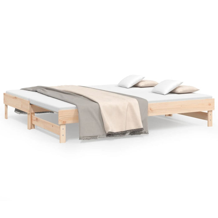 Pull-out Day Bed without Mattress 2x(90x200) cm Solid Wood Pine