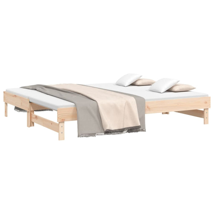 Pull-out Day Bed without Mattress 2x(90x200) cm Solid Wood Pine