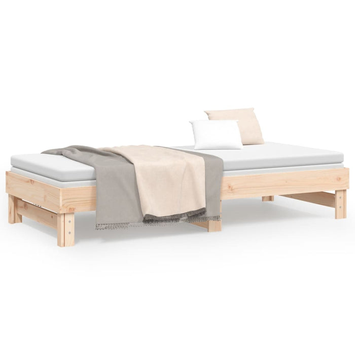 Pull-out Day Bed without Mattress 2x(90x200) cm Solid Wood Pine