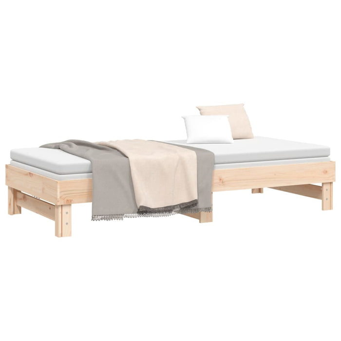 Pull-out Day Bed without Mattress 2x(90x200) cm Solid Wood Pine