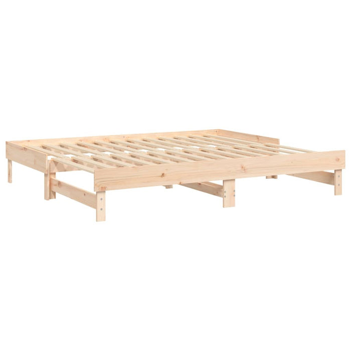 Pull-out Day Bed without Mattress 2x(90x200) cm Solid Wood Pine