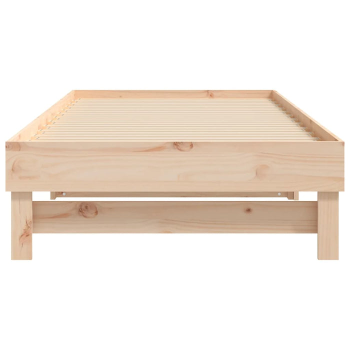 Pull-out Day Bed without Mattress 2x(90x200) cm Solid Wood Pine