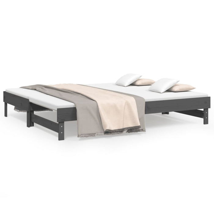 Pull-out Day Bed without Mattress Grey 2x(90x200) cm