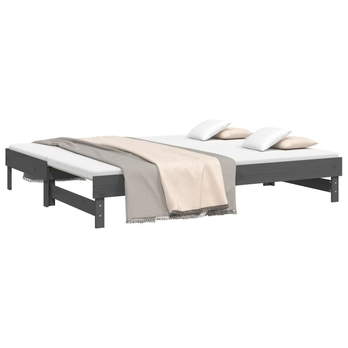 Pull-out Day Bed without Mattress Grey 2x(90x200) cm