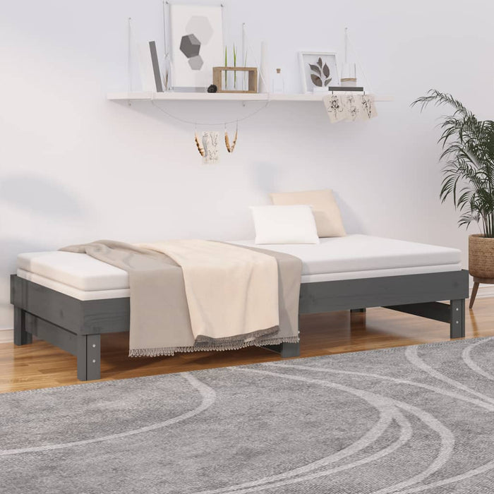 Pull-out Day Bed without Mattress Grey 2x(90x200) cm