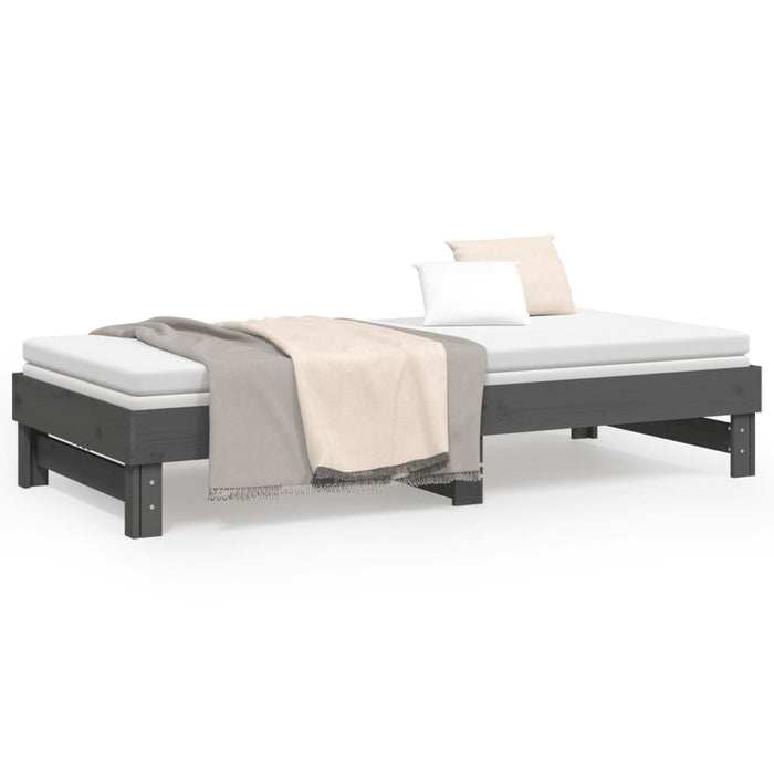 Pull-out Day Bed without Mattress Grey 2x(90x200) cm