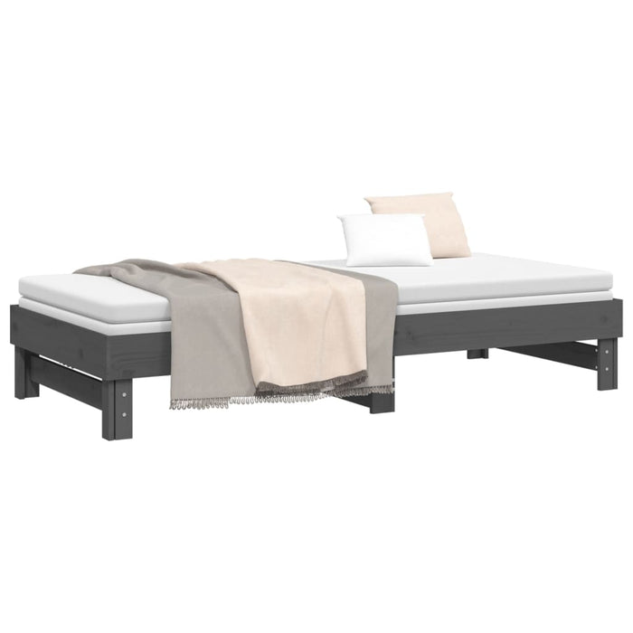 Pull-out Day Bed without Mattress Grey 2x(90x200) cm