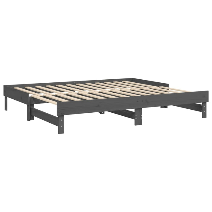 Pull-out Day Bed without Mattress Grey 2x(90x200) cm