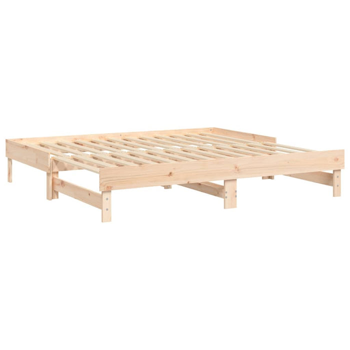 Pull-out Day Bed without Mattress 2x(75x190) cm Solid Wood Pine