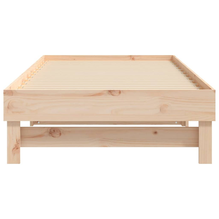 Pull-out Day Bed without Mattress 2x(75x190) cm Solid Wood Pine