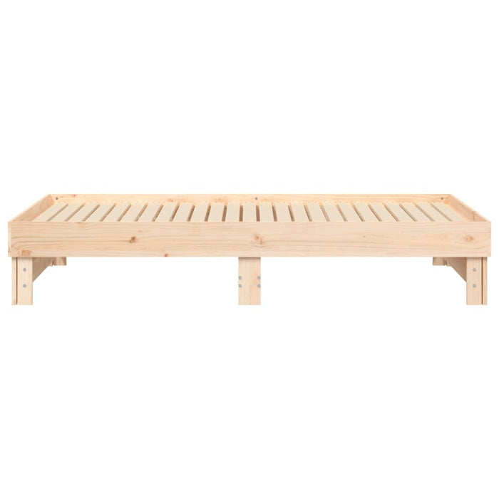 Pull-out Day Bed without Mattress 2x(75x190) cm Solid Wood Pine