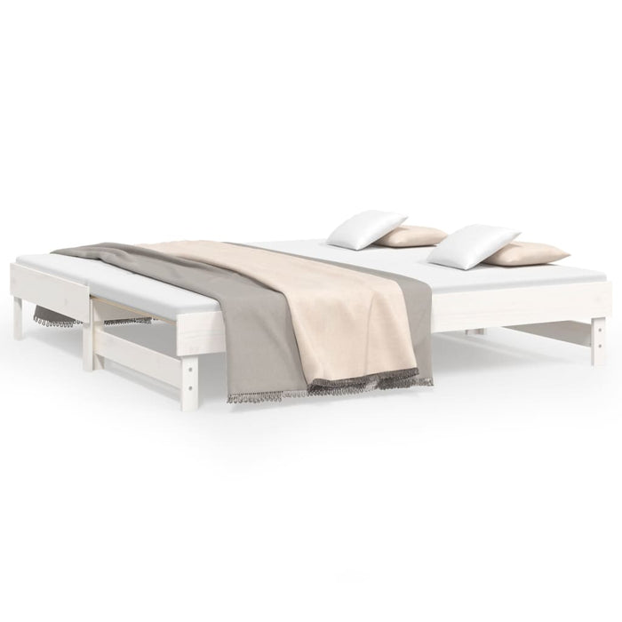 Pull-out Day Bed without Mattress White 2x(75x190) cm