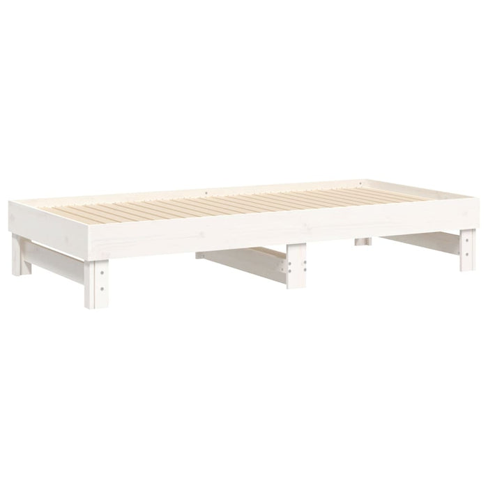 Pull-out Day Bed without Mattress White 2x(75x190) cm