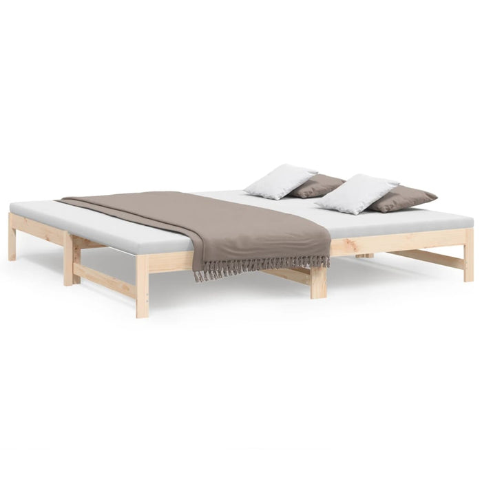 Pull-out Day Bed without Mattress 2x(100x200) cm Solid Wood Pine