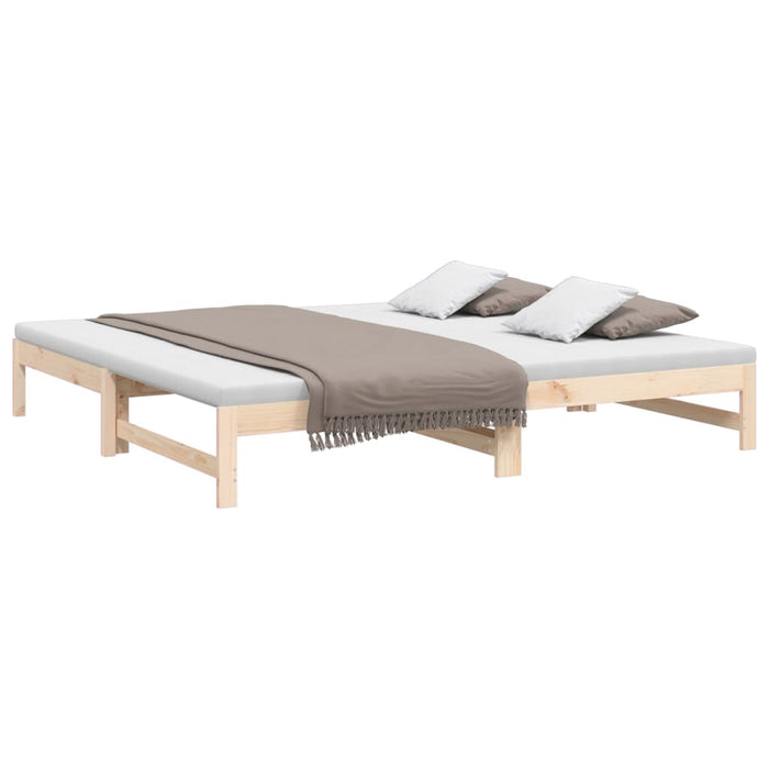 Pull-out Day Bed without Mattress 2x(100x200) cm Solid Wood Pine