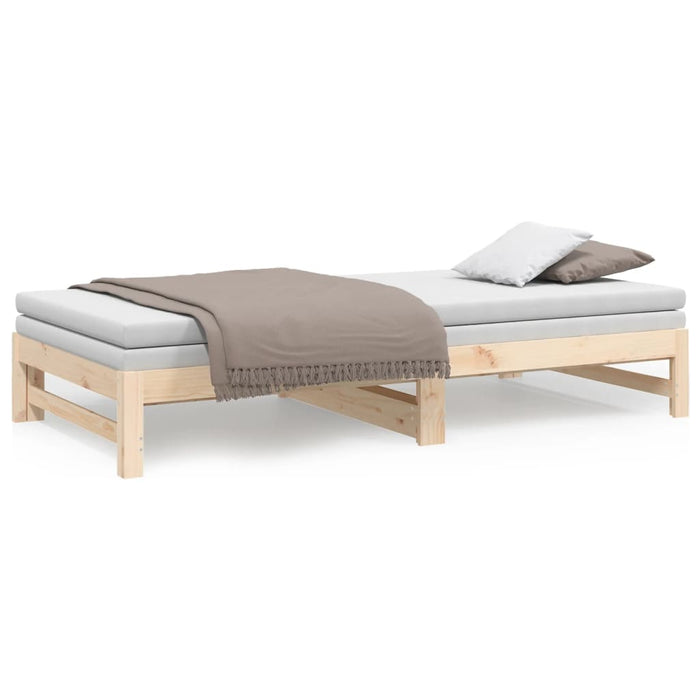 Pull-out Day Bed without Mattress 2x(100x200) cm Solid Wood Pine