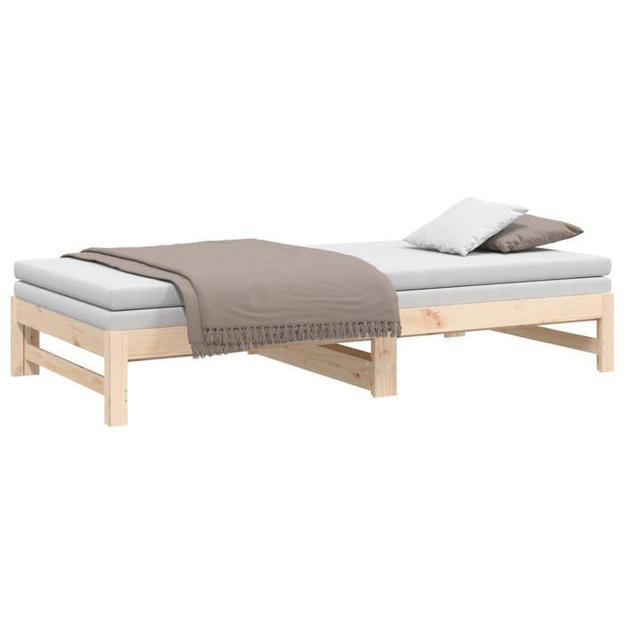 Pull-out Day Bed without Mattress 2x(100x200) cm Solid Wood Pine