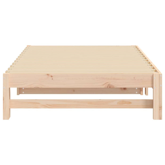 Pull-out Day Bed without Mattress 2x(100x200) cm Solid Wood Pine