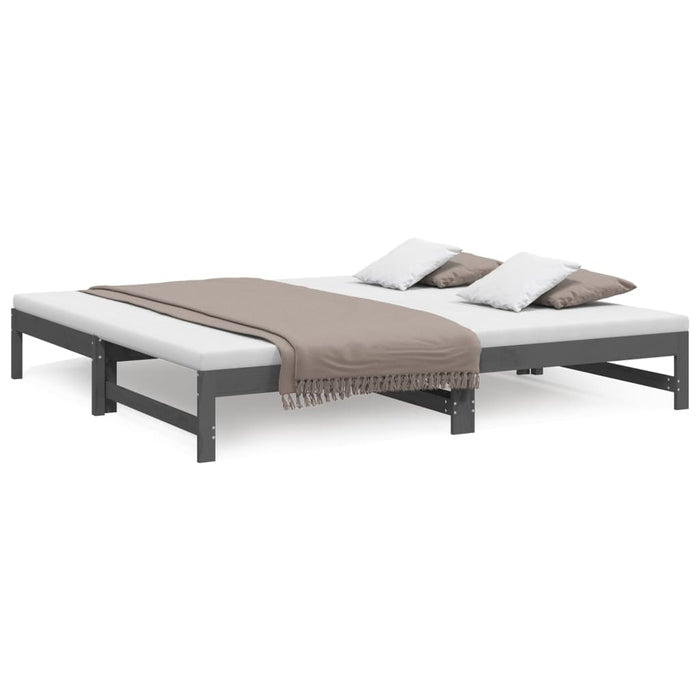 Pull-out Day Bed without Mattress Grey 2x(100x200) cm