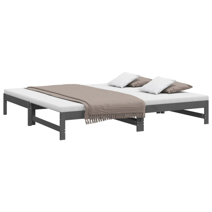 Pull-out Day Bed without Mattress Grey 2x(100x200) cm