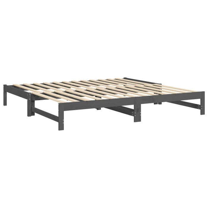 Pull-out Day Bed without Mattress Grey 2x(100x200) cm