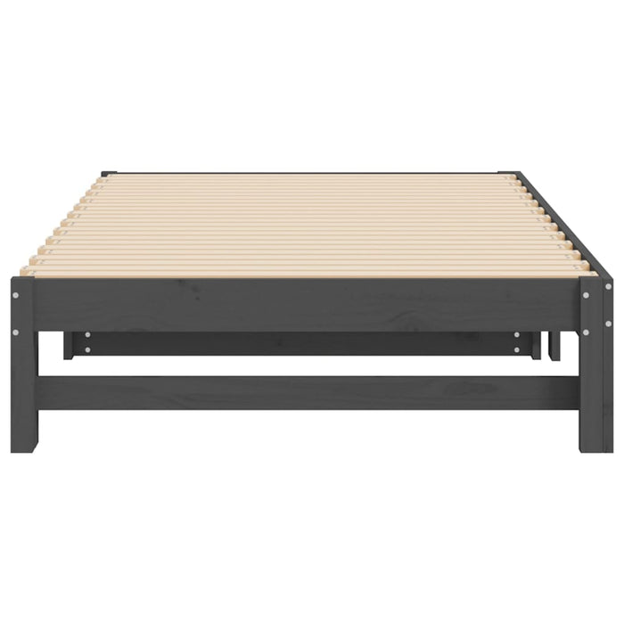 Pull-out Day Bed without Mattress Grey 2x(100x200) cm