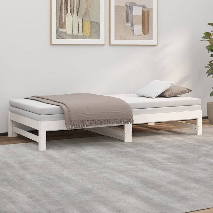 Pull-out Day Bed without Mattress White 2x(90x200) cm