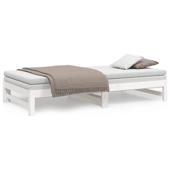 Pull-out Day Bed without Mattress White 2x(90x200) cm