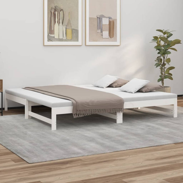 Pull-out Day Bed without Mattress White 2x(90x200) cm