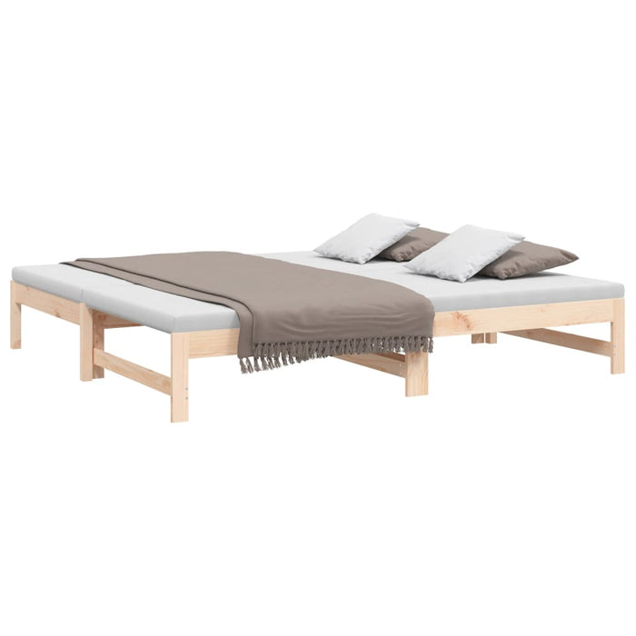 Pull-out Day Bed without Mattress 2x(90x190) cm Solid Wood Pine