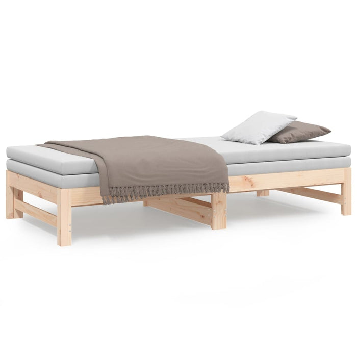 Pull-out Day Bed without Mattress 2x(90x190) cm Solid Wood Pine