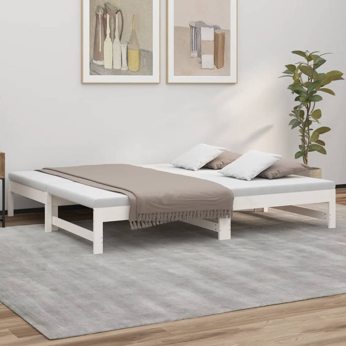 Pull-out Day Bed without Mattress White 2x(90x190) cm