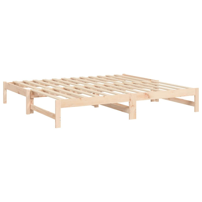 Pull-out Day Bed without Mattress 2x(75x190) cm Solid Wood Pine