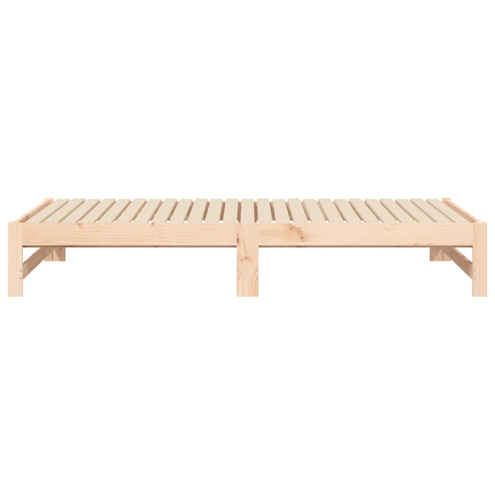 Pull-out Day Bed without Mattress 2x(75x190) cm Solid Wood Pine