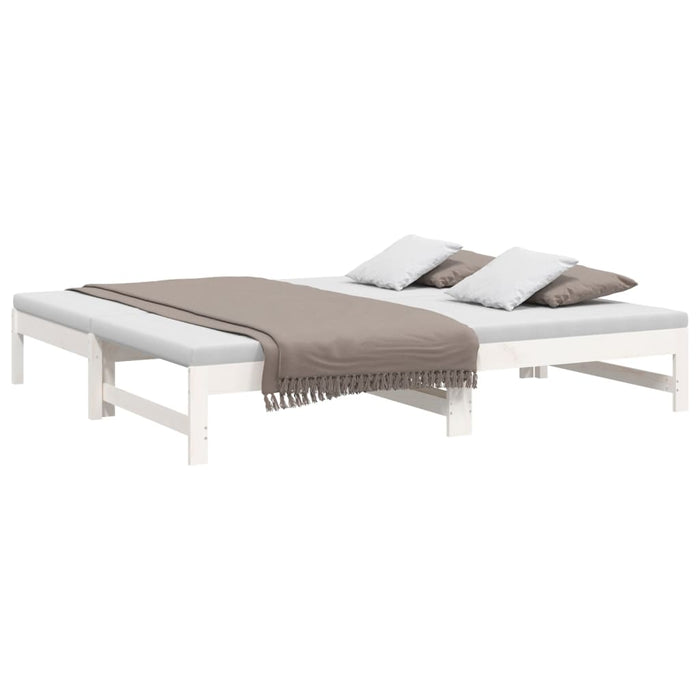 Pull-out Day Bed without Mattress White 2x(75x190) cm