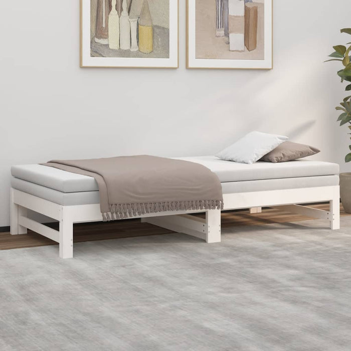 Pull-out Day Bed without Mattress White 2x(75x190) cm