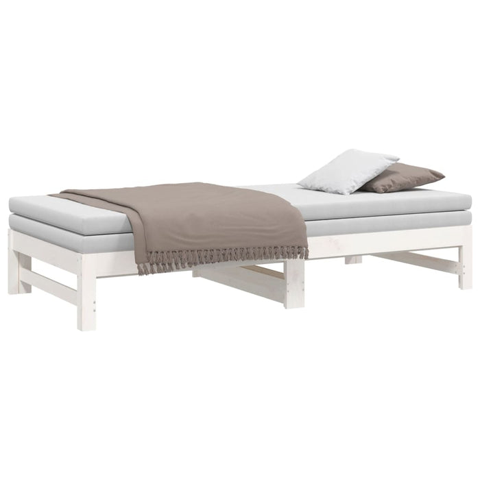 Pull-out Day Bed without Mattress White 2x(75x190) cm