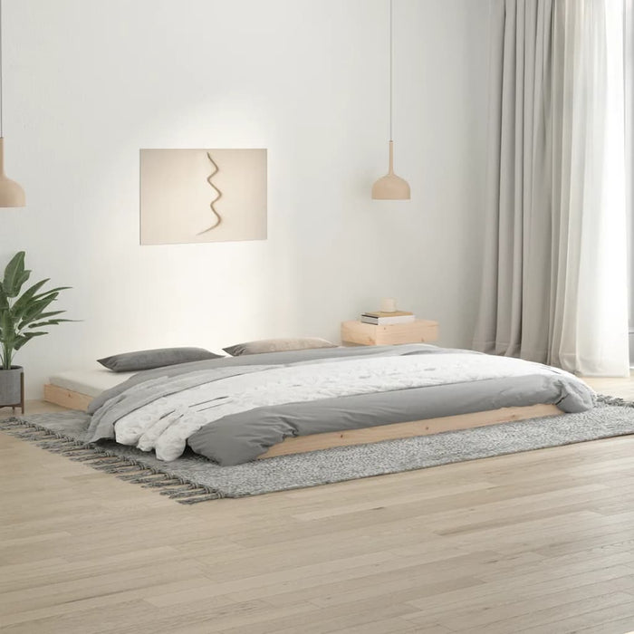 Bed Frame without Mattress 200x200 cm Solid Wood Pine