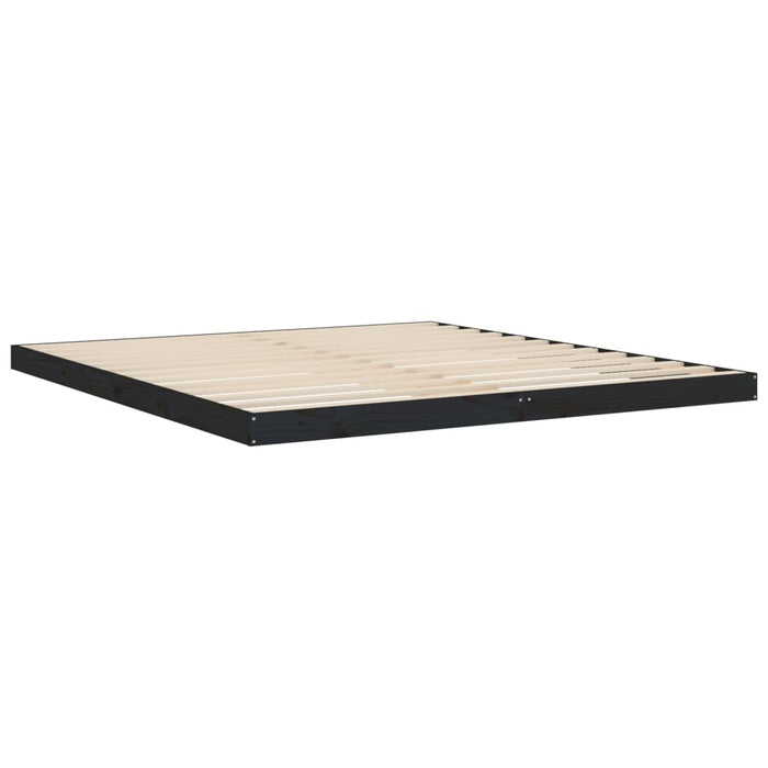 Bed Frame without Mattress Black 180x200 cm Super King  Solid Wood Pine