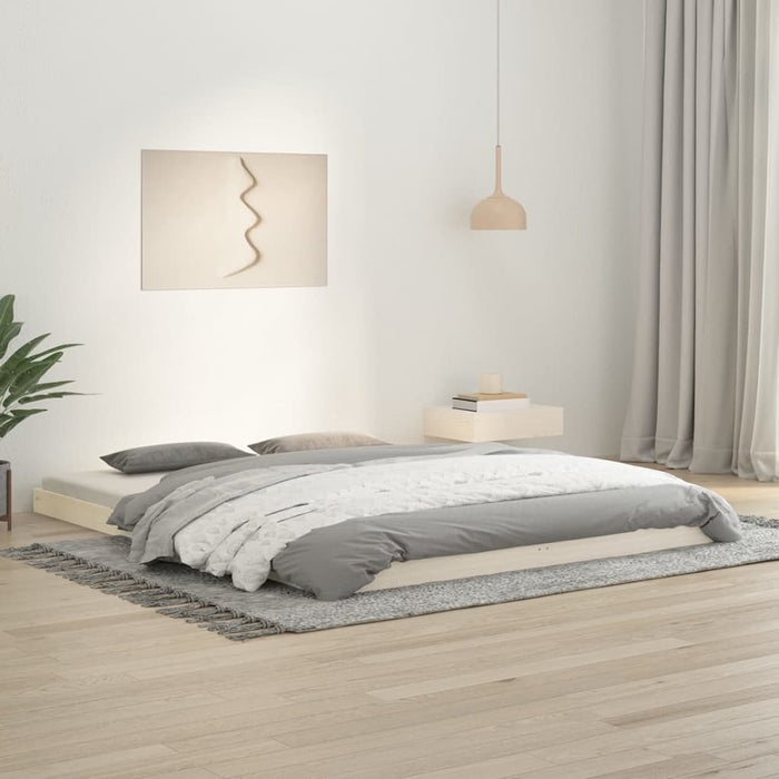 Bed Frame without Mattress White 160x200 cm Solid Wood Pine