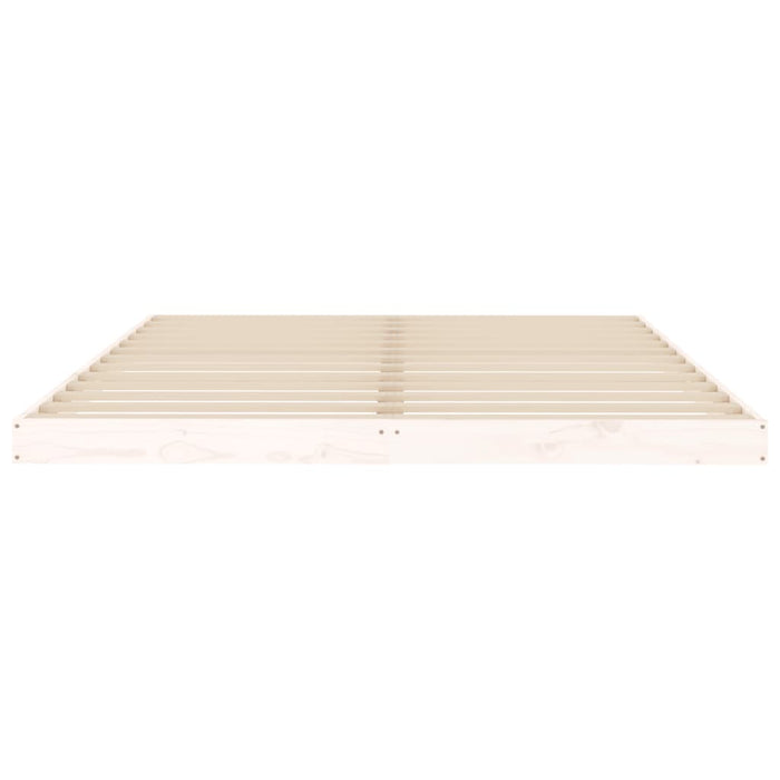 Bed Frame without Mattress White 150x200 cm King Size  Solid Wood Pine