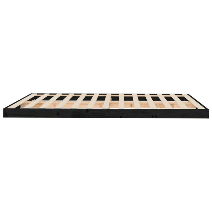 Bed Frame without Mattress Black 150x200 cm King Size  Solid Wood Pine