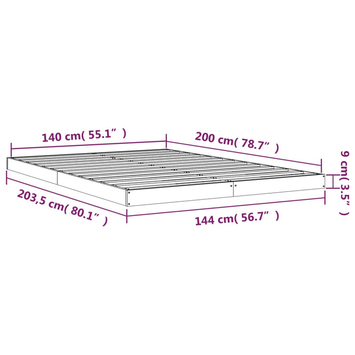 Bed Frame without Mattress White 140x200 cm Solid Wood Pine